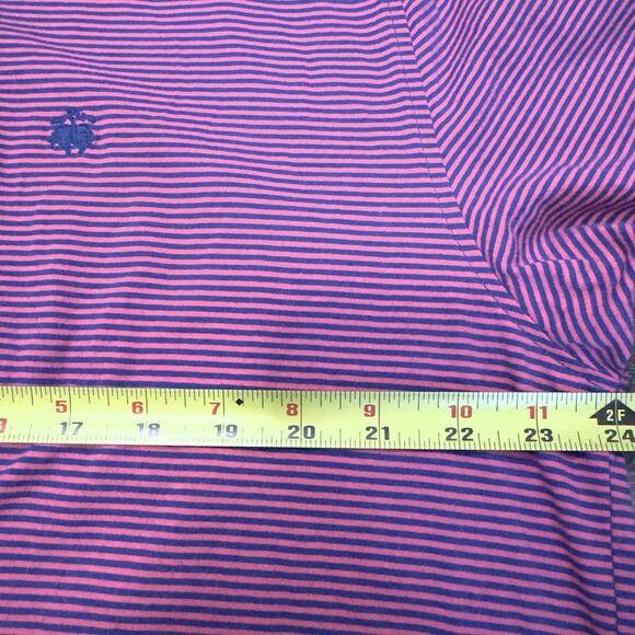 BROOKS BROTHERS Striped Polo Shirt VTG Sz XXL Pink/blue 1818 Embroidered Logo - Picture 5 of 8